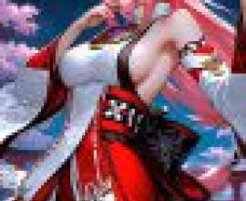 girls，Anime girl in red dress by moon.