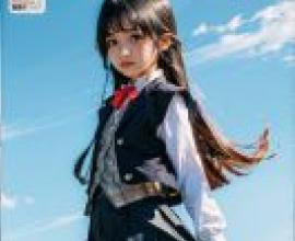 Mobile phone wallpaper， Ai Yashajin， Yasha God Tianyi， realistic， torn magazine style reproduction of school uniforms and fantasy