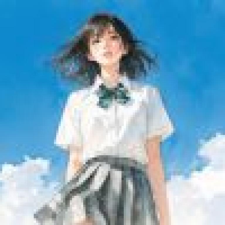 Memories of the past，A girl with black hair and white dress.