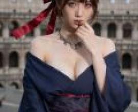 Mysterious Japanese Girlfriend，Asian woman with bow in her hair.
