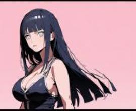 Naruto Hyuga HinataAn animated picture of a woman with long blue hair.