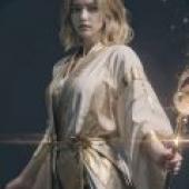 Female mage，The girl is holding a wand.