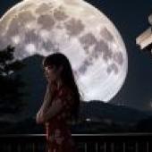 Moonlit Artistry - Du Zige's Full Moon Starry Beauty Wallpaper Free Download