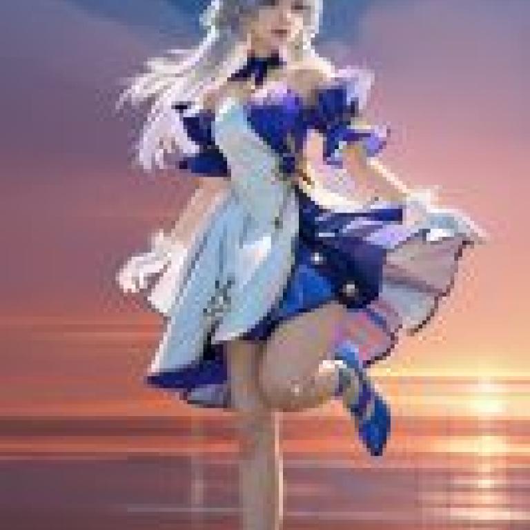 崩壞星軌，羅賓，一個頭戴光環在天空中玩耍的女孩。