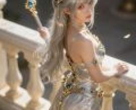 Goddess s Grace，A girl with grey hair.