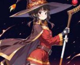 魔法少女，一個穿著紅黃洋裝的女孩。