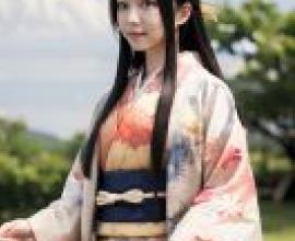 和服打掛姬，穿著日本服飾的年輕女孩。