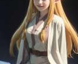 Serie，Frieren，A blonde girl in an elf costume.