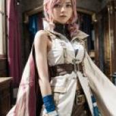 Mobile wallpaper， Lightning， Final Fantasy XIII， Realism， A girl appeared on the cover of Nyak Dom magazine.
