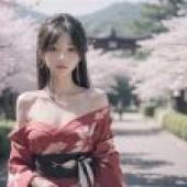 Computer desktop， live version， kimono beauty， kimono posture moment