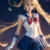 月光仙子，這是一部名為 PMV 的節目的海報，該節目講述的是一個綁著馬尾辮的女孩的故事。