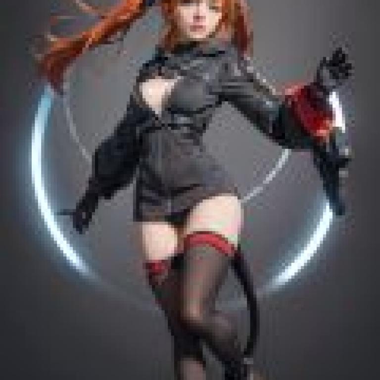 Orphie Magnusson Zenless Zone Zero，A lady dressed in black holding a gun.