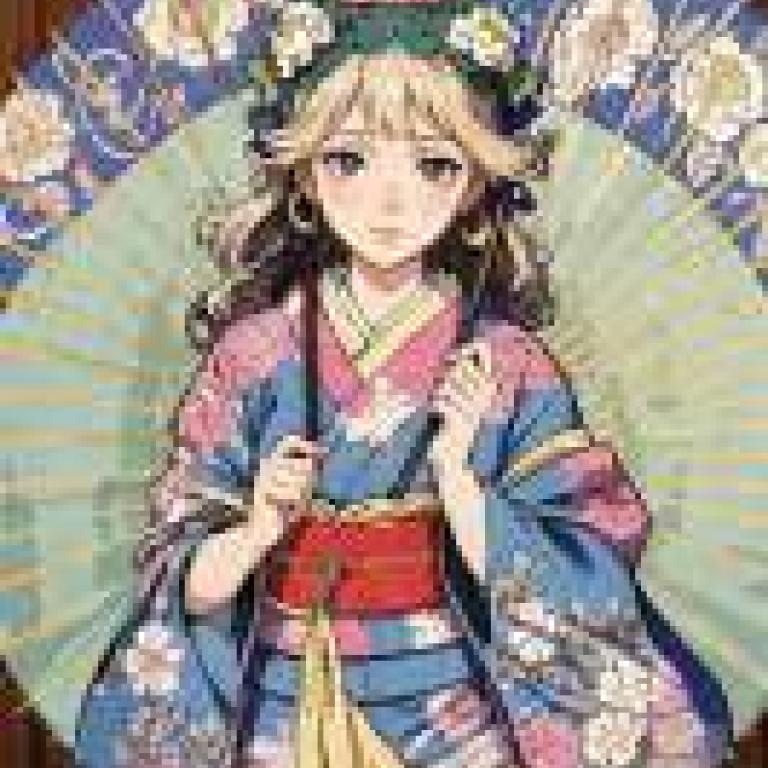 oil paper umbrella，A cartoon of anime girl.