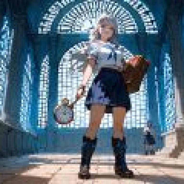 Time Guide，A cartoon girl with blue knee pads.