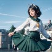 電腦桌布，真人版，柊舞緹娜，憧憬成為魔法少女，水手服魔法風情