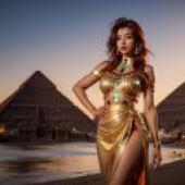 Gyesa Pyramid Beach -Private Media Egypt Art Free Tablecloth Download