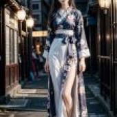 手機桌布，韓風長腿美女寫真，真人，浴衣魅影：經典和現代結合