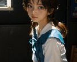 手機桌布，洞木光 (Hikari Horaki)，寫實，身穿校服的年輕女孩。
