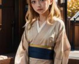 Aleksandra Pokryshkin 勇敢的女巫 一位穿著和服的年輕女孩。