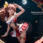 電腦桌布，Momoko Hanasaki 花咲桃子 Wedding Peach 愛天使傳說，寫實，優雅紅白Cosplay