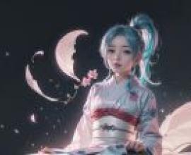 幽遊白書，牡丹，花瓣獨奏 - 櫻花牡丹，和服下，花瓣飄舞，牡丹女孩獨奏。