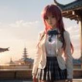 Computer wallpaper， Lala， Satalin， Debiruk， outlaw queen， real person， Japanese campus beauty: anime style