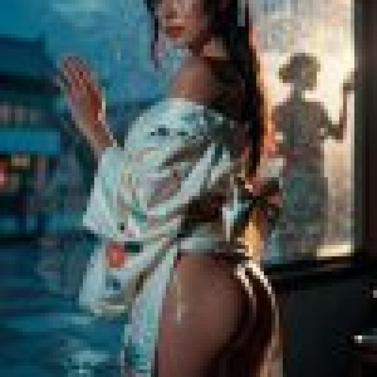 Japanese kimono，Woman sitting in room at night.