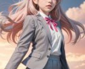 Oyama Mahiro Onimai Im Now Your Sister，Onimai，A girl with pink hair has long blonde hair and is wearing a gray suit.