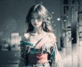 電腦桌布，真人版，和服美女，和服街景風情