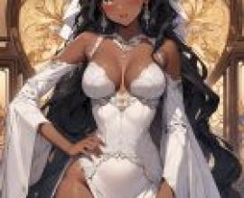 Sexy Bride，A girl with long black hair and a white dress.