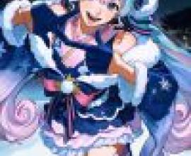 Hatsune Miku，A girl wearing a pink outfit is dancing on ice.