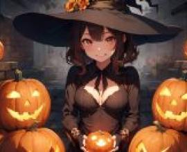 萬聖節南瓜女孩：以萬聖節為主題的女孩。