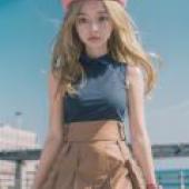 Serena， Pokemon，Girl wearing a pink hat.