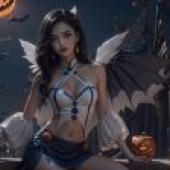 哥特式南瓜座椅：artgerm的神秘角色 - 桌布免費下載