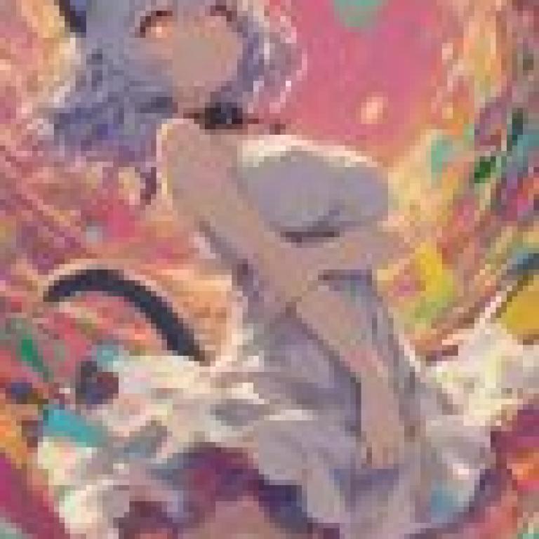 女孩們，一個戴著貓耳朵、穿著白色洋裝的女孩。