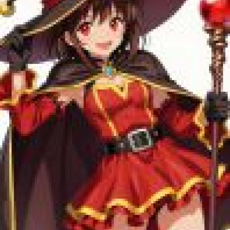 超級魔法，戴著黑色帽子、穿著紅色洋裝的動漫女孩。