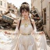 「殘境幽夢」- 破廢中的仙女，中古風殘美，桌布免費下載