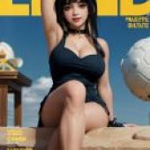 安普特 Anput 埃及 神話 女神，雜誌封面，頭版是一位身穿黑色洋裝、戴著貓耳的女士。