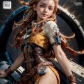 手機桌布，亞蘿伊 地平線 Horizon，寫實，蒸汽朋克與cosplay夢幻融合