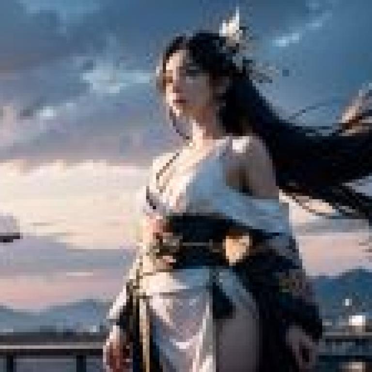 電腦桌布，真人版，和服美女，「白衣仙子」