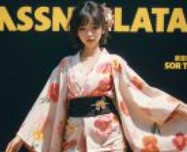 電腦桌布，日本和服傳統美女，寫實，「彩虹和服風尚」