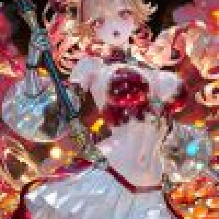 Red Temptation，Anime character in bikini and red skirt.