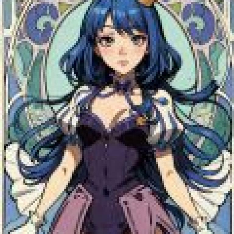 THE iDOL MSTER，Blue haired anime girl with purple dress.