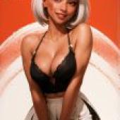 Mobile phone wallpaper， devil seduces white-haired girl， anime， white-haired character style
