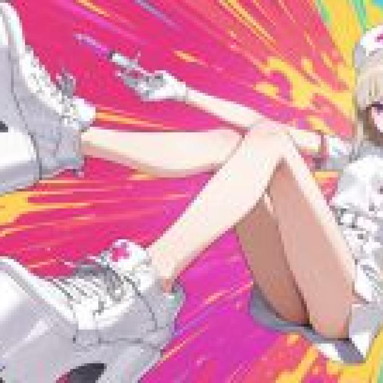Super Nurse，Nurse with syringe and pink shoes.
