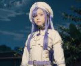 Hakubo Dusk Beyond the End of the World，A girl with blue hair and white clothes.