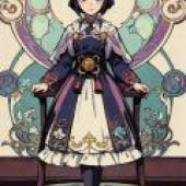 Yunjin，Genshin Impact，A girl in blue dress with bow on her head.