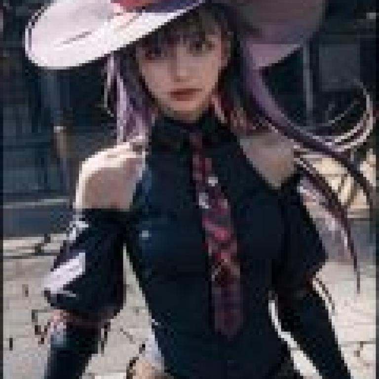 Sienna Merdein Senya，一個穿著女巫服裝站在外面的女孩。