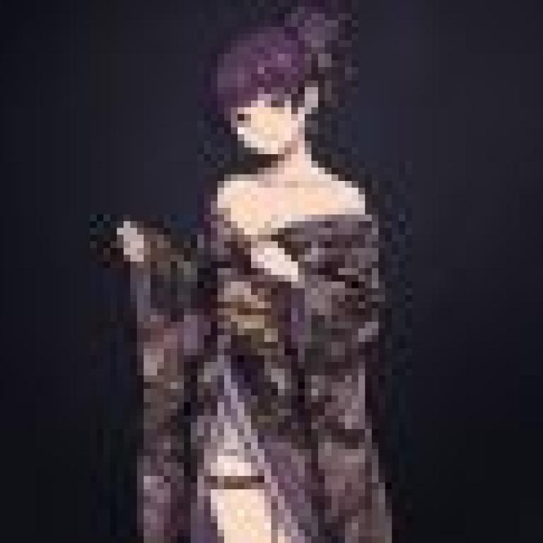 kimono，Purple kimono on woman.