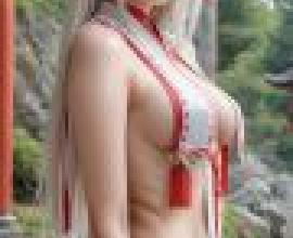 狐仙女孩，這個女孩戴著貓耳朵。